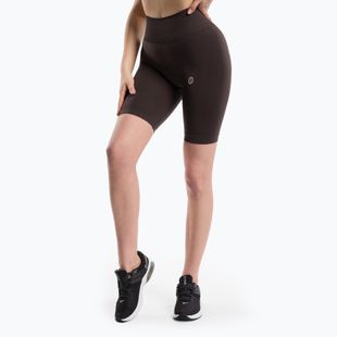 Moteriški treniruočių šortai Gym Glamour Flexible Brownie 434
