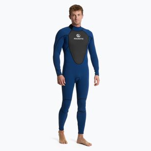 Vyriškas banglenčių neoprenas AQUASTIC iš neopreno 3/2 mm WAVEY 3/2 navy