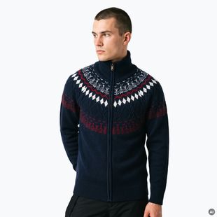 Vyriškas megztinis Woolcano SWT1093 Granatrowy/Kremowy