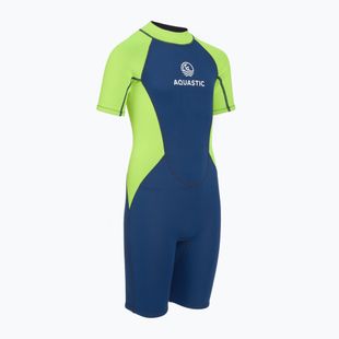 Vaikiškas plaukimo kostiumas AQUASTIC Wavey Jrb 2 mm green/navy blue