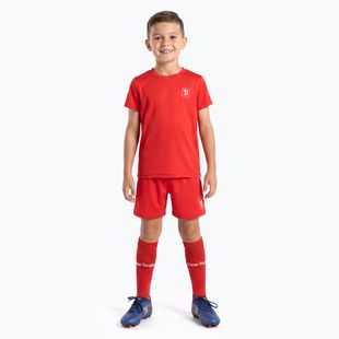 Vaikiškas futbolo komplektas OneTeam Precision Set marškinėliai ir šortai raudoni
