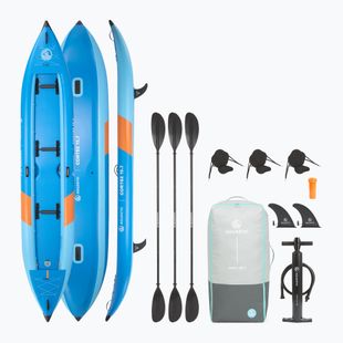 Pripučiama 3‑vietė baidarė AQUASTIC Cortez 15'7" hybrid blue