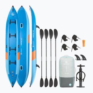 Pripučiamas kajakas 4-osobowy AQUASTIC Cortez 16'9" hybrid blue