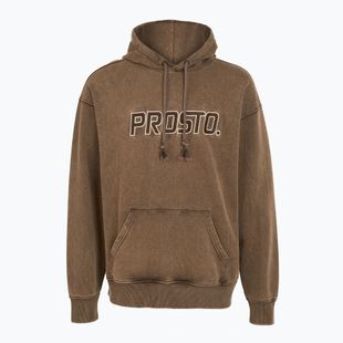 Vyriškas džemperis PROSTO Checked Hoodie dark brown