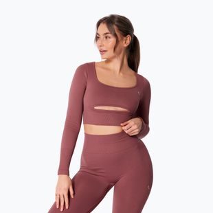 Moteriški treniruočių marškinėliai ilgomis rankovėmis Carpatree Dopamine Buzz Seamless rose/brown