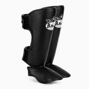 Blauzdų ir pėdų apsaugos RAJA BOXING Lightweight Shin Guards Genuine Leather black