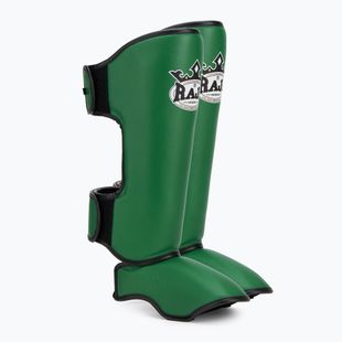 Blauzdų ir pėdų apsaugos RAJA BOXING Lightweight Shin Guards Genuine Leather dark green