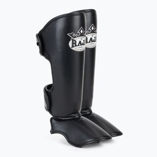 Blauzdų ir pėdų apsaugos RAJA BOXING Lightweight Shin Guards Semi Leather black
