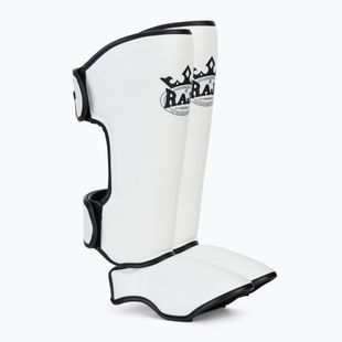 Blauzdų ir pėdų apsaugos RAJA BOXING Lightweight Shin Guards Semi Leather white