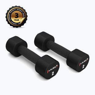 Hanteliai HMS HPT02 TPU 2 vnt. 2 kg black