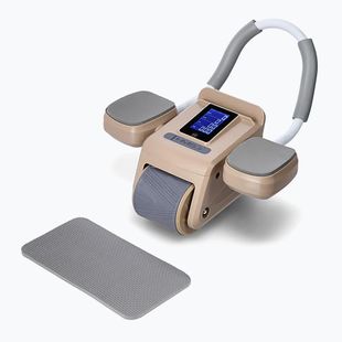 Automatinis ratas skirtas treniruoti pilvo raumenis su ekranu HMS KA08 rudas