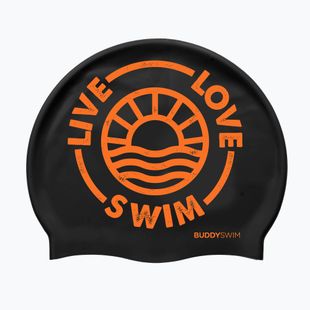Plaukimo kepuraitė BuddySwim LLS2 Silicone black / orange