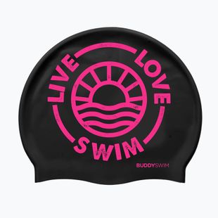 Plaukimo kepuraitė BuddySwim LLS2 Silicone black / pink