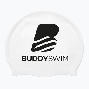 Plaukimo kepuraitė BuddySwim BLogo Silicone white