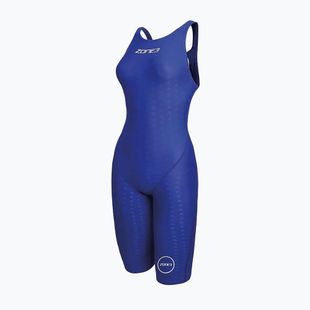 Moteriškas vientisas maudymosi kostiumėlis ZONE3 Performance Speed Kneeskin blue/white
