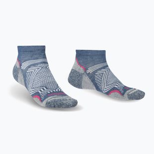 Moteriškos žygio kojinės Bridgedale Hike Ultralight Coolmax® Performance Low dark denim