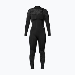 Moteriškas plaukimo kostiumas Xcel Comp 4/3 mm Full black/black palm/monstera print