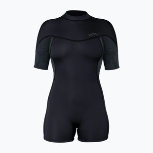 Moteriškas plaukimo kostiumas Xcel Axis Back Zip Spring 2 mm black/palm/monstera print