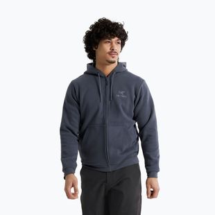 Vyriškas trekingo flisinis džemperis Arc'teryx Emblem Fleece Full-Zip Hoody dark stratus