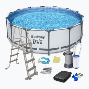 Karkasinis baseinas Bestway Steel Pro Max Pool Set 5612Z 488 x 122 cm pilkas