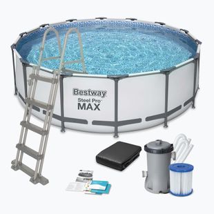 Karkasinis baseinas Bestway Steel Pro Max Pool Set 457 x 122 cm pilkas
