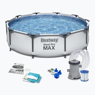 Karkasinis baseinas Bestway Steel Pro Max Pool Set 305 x 76 cm pilkas