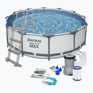 Karkasinis baseinas Bestway Steel Pro Max Pool Set 366 x 100 cm pilkas