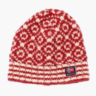 Žieminė kepurė Devold Svalbard Wool hindberry/offwhite