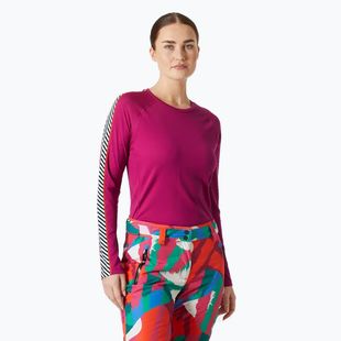 Moteriški termoaktyvūs marškinėliai Helly Hansen Lifa Active Stripe Crew magenta 2.0