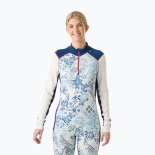 Moteriškas termoaktyvus džemperis Helly Hansen Lifa Merino Midweight Gra 1/2 Zip bright blue new nordic aop