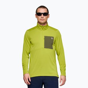 Vyriškas trekingo džemperis NORRONA Femund Warm1 Zip Neck golden lime/olive night