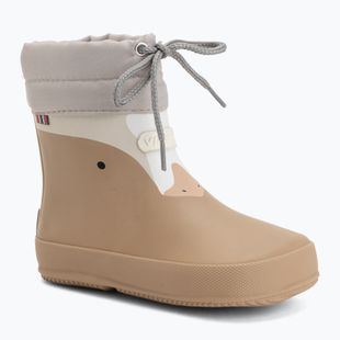 Vaikiški guminiai batai Viking Alv Barefoot Paw Print beige