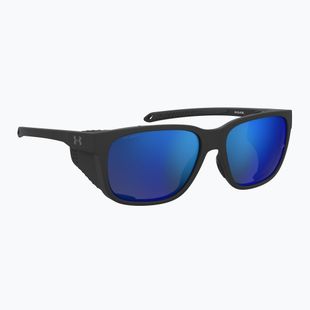 Vyriški akiniai nuo saulės Under Armour Glacial matte black/grey blue mirror silver polarized o