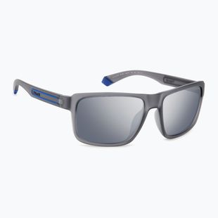Vyriški akiniai nuo saulės Polaroid PLD 2158/S matte grey/grey silver mirror polarized