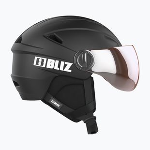 Slidinėjimo šalmas Bliz Strike Visor matte black/ orange silver mirror