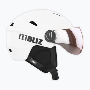 Slidinėjimo šalmas Bliz Strike Visor matte white/ orange silver mirror
