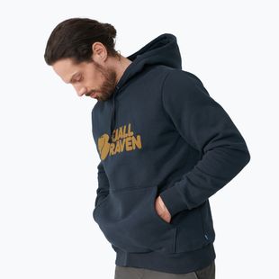 Vyriški džemperiai Fjällräven Logo Hoodie navy blue F84144