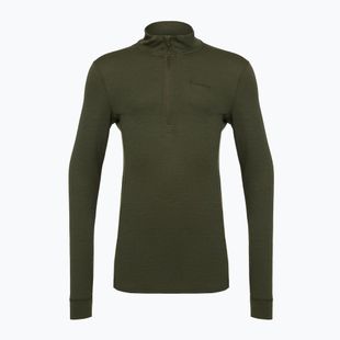Vyriškas termoaktyvus džemperis Pinewood Abisko Merino Base Layer Half Zip d.mossgreen