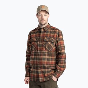 Vyriški marškiniai Pinewood Prestwick Exclusive d.green/terracotta