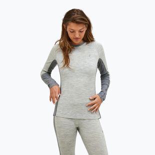 Moteriški termoaktyvūs marškinėliai ilgomis rankovėmis Peak Performance Magic Crew Wool-Blend Baselayer medium grey melange