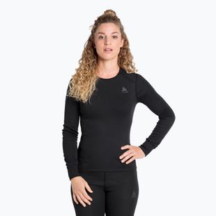 Moteriški termoaktyvūs marškinėliai ODLO Active Warm Bl Top Crew Neck black
