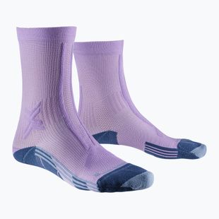 Moteriškos bėgimo kojinės X-Socks Trailrun Discover Crew orchid/sunset blue
