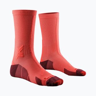 Vyriškos kojinės X-Socks Trailrun Discover Crew fluo red/namib red
