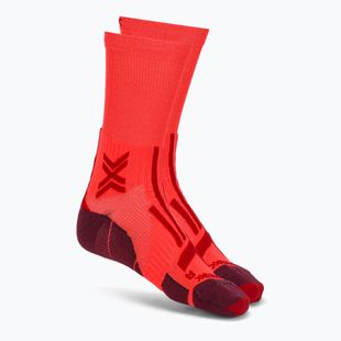 Vyriškos kojinės X-Socks Trailrun Perform Crew fluo red/namib red