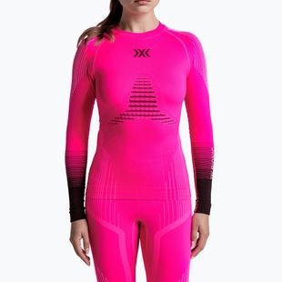 Moteriškas termo džemperis X-Bionic Invent Graphics LS fluo pink/x white