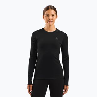 Moteriški termoaktyvūs marškinėliai ODLO Merino 160 Bl Top Crew Neck black