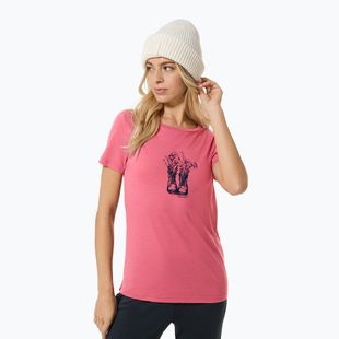 Moteriški marškinėliai super.natural Flower Boots Tee mauvewood/blueberry