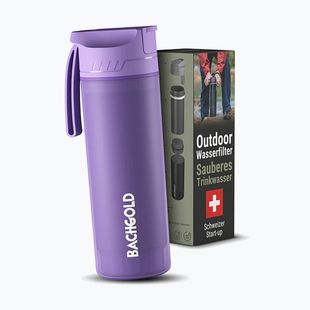 Turistinis butelis su filtru Bachgold Selfpress Waterfilter 500 ml lila