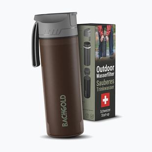 Turistinis butelis su filtru Bachgold Selfpress Waterfilter 500 ml rudas