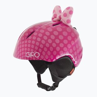 Vaikiškas slidinėjimo šalmas Giro Launch Plus pink bow polka dots